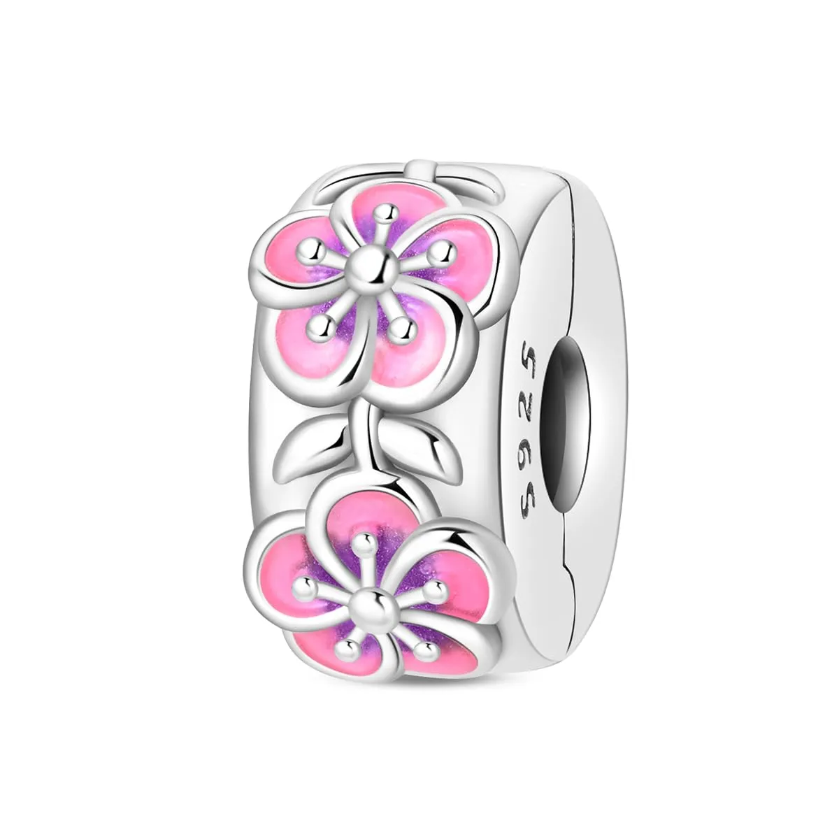 HUIPOJUE Ciondolo in Argento Sterling S925 con Effetto Luminescente, Perla Rosa, compatibile con Pandora - immagine 1