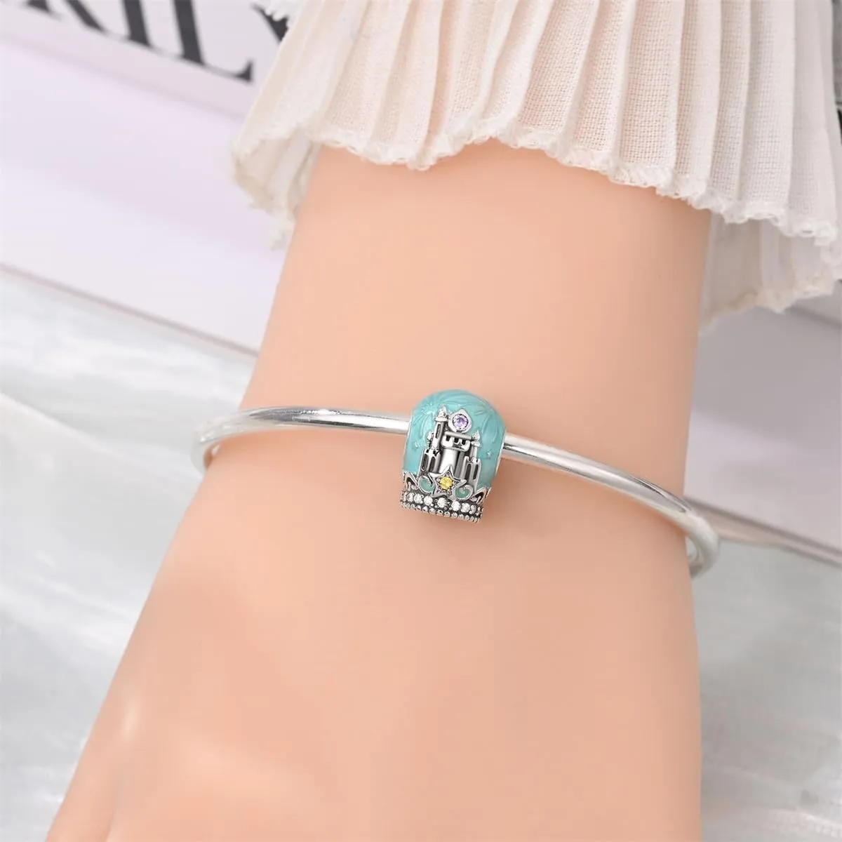 HUIPOJUE Ciondolo in Argento Sterling S925 con Effetto Luminoso per Braccialetti Pandora, 12 mm - immagine 4