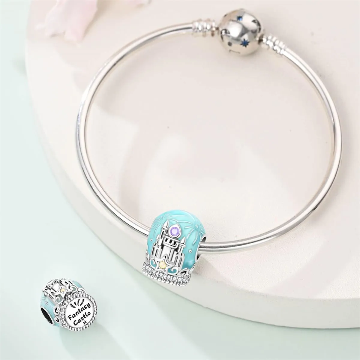 HUIPOJUE Ciondolo in Argento Sterling S925 con Effetto Luminoso per Braccialetti Pandora, 12 mm - immagine 5