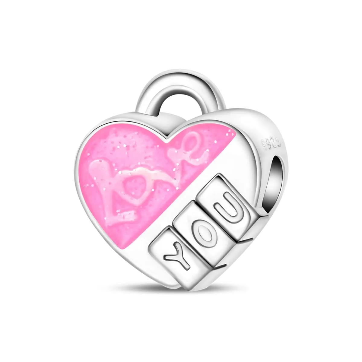 HUIPOJUE Ciondolo in Argento Sterling S925 Effetto Luminescente per Pandora, Perla Rosa - immagine 1