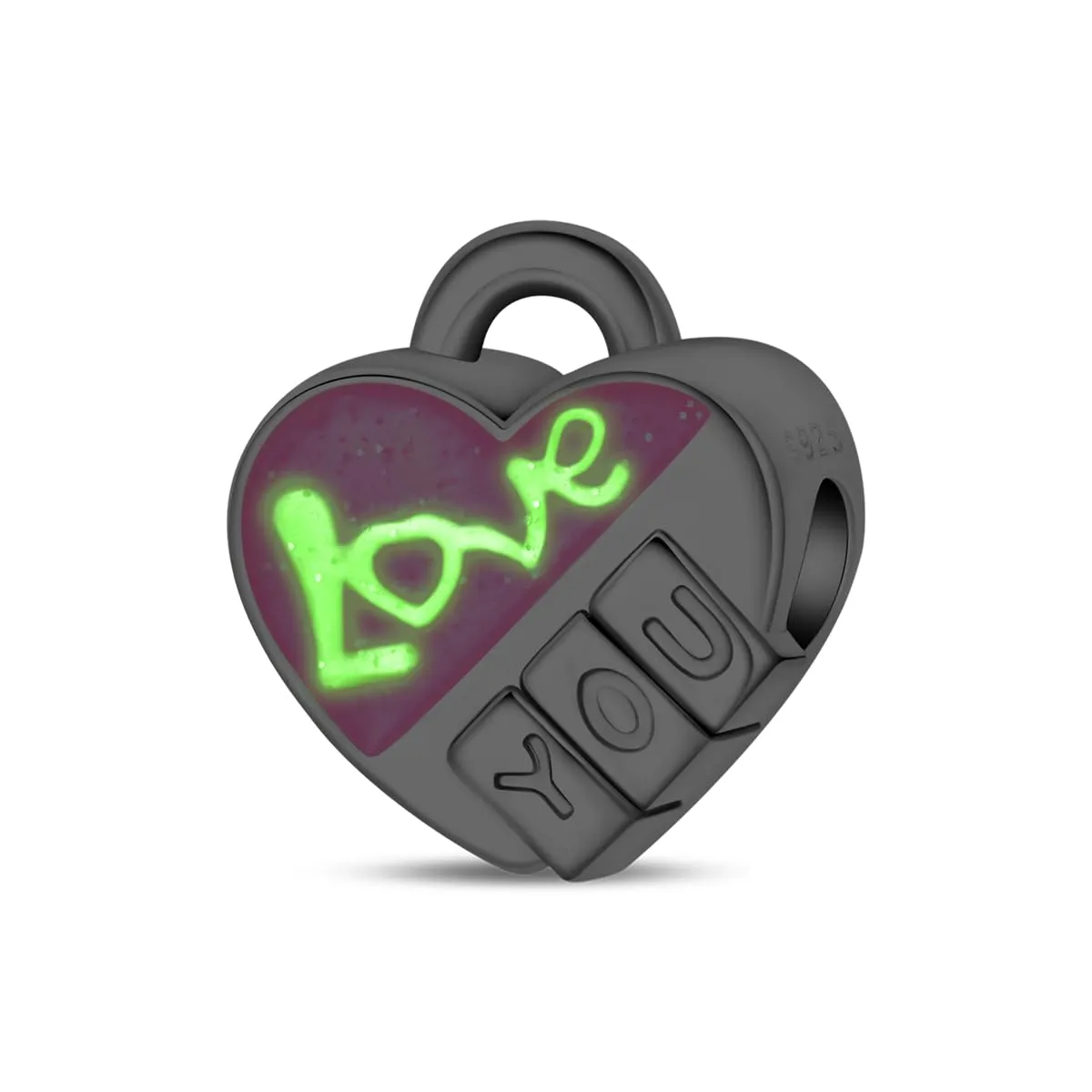 HUIPOJUE Ciondolo in Argento Sterling S925 Effetto Luminescente per Pandora, Perla Rosa - immagine 2
