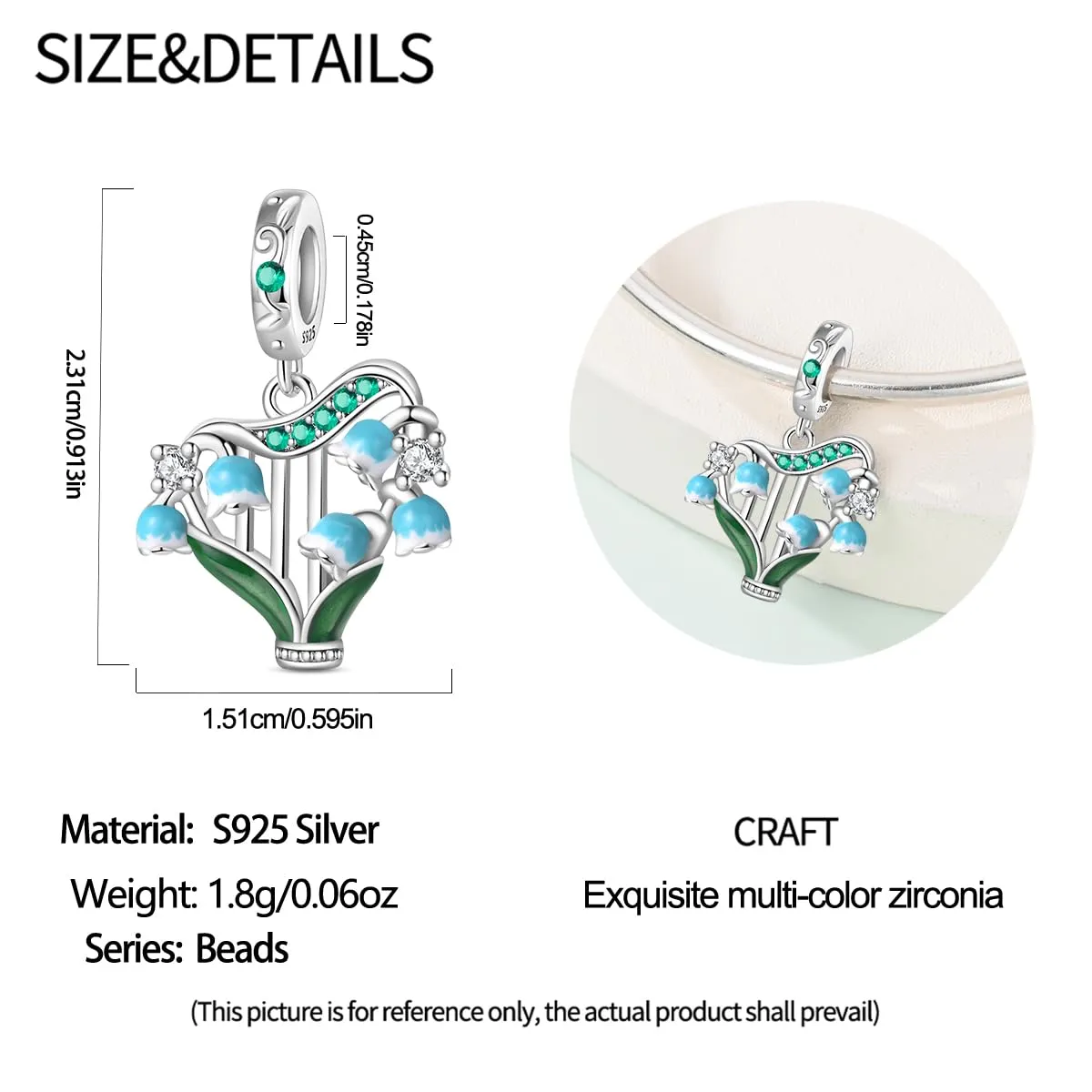 HUIPOJUE Ciondoli in Argento Sterling 925 per Bracciali e Collane Pandora - immagine 2