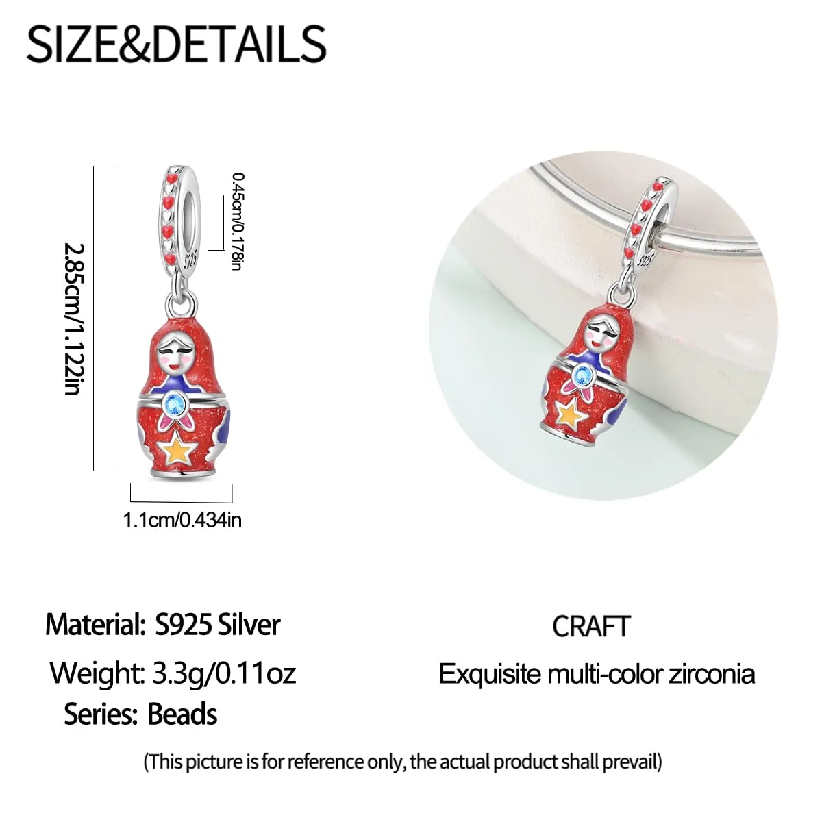 HUIPOJUE Ciondoli in Argento Sterling 925 per Bracciali e Collane Pandora - immagine 2
