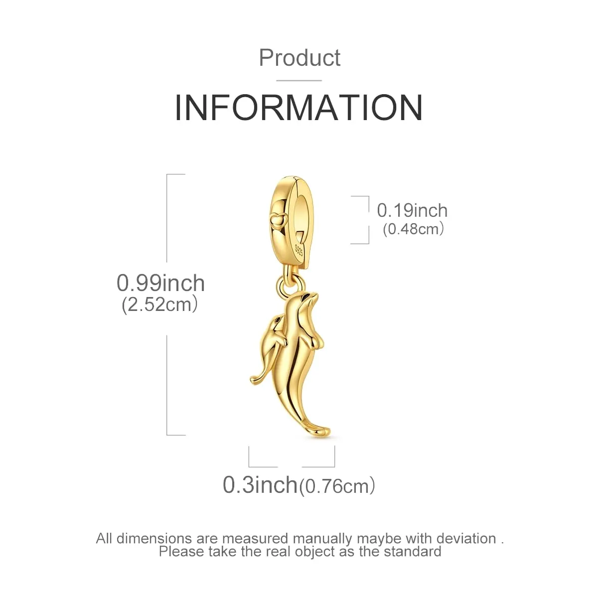 HUIPOJUE Ciondoli per braccialetti stile Pandora, 4.5mm-5mm, Argento Sterling, Zirconie Sintetiche - immagine 2