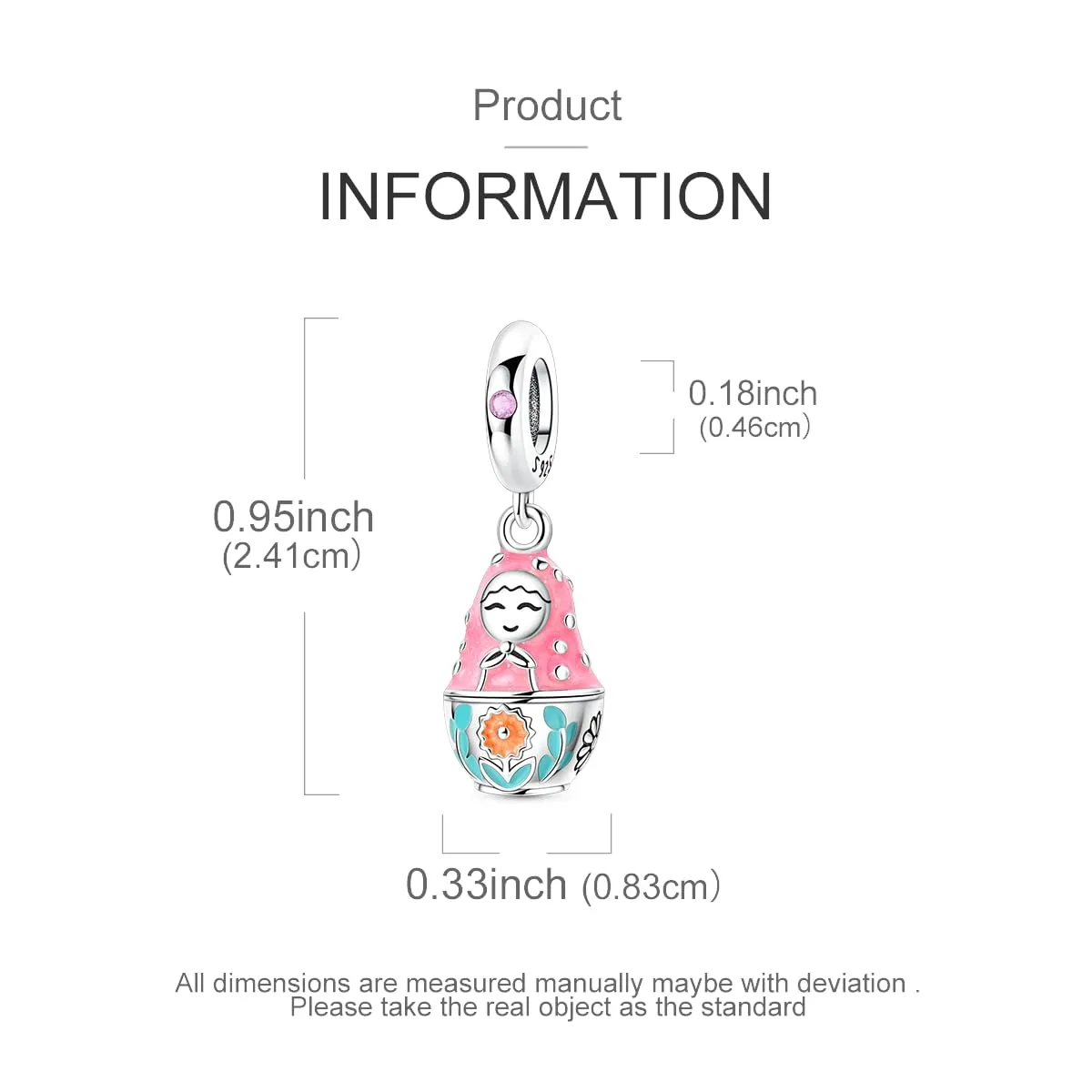 HUIPOJUE Ciondoli in Argento Sterling 925 per Bracciali e Collane Pandora - immagine 3