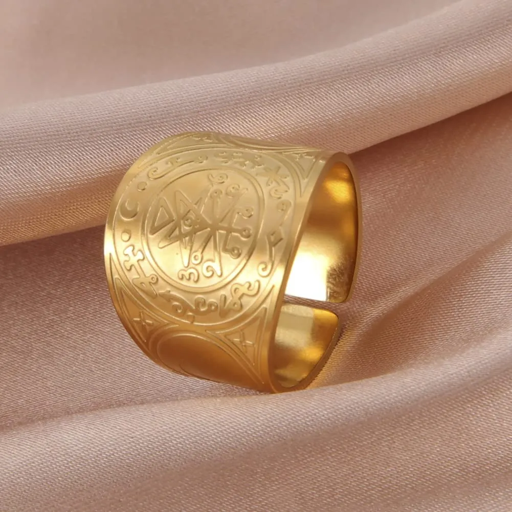 LIKGREAT Sigillo di Lilith Anello Talismano in Acciaio Inossidabile - immagine 4