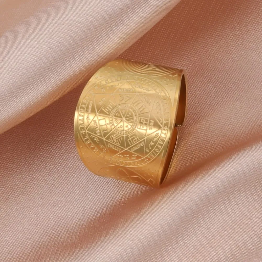 LIKGREAT Anello Sigillo dei 7 Arcangeli in Acciaio Inox - immagine 3