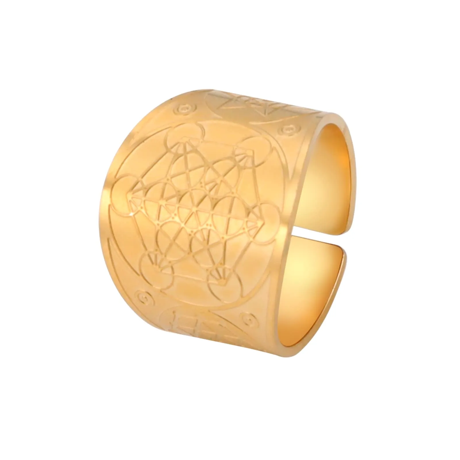 LIKGREAT Anello Cubo di Metatron in acciaio inossidabile - immagine 1