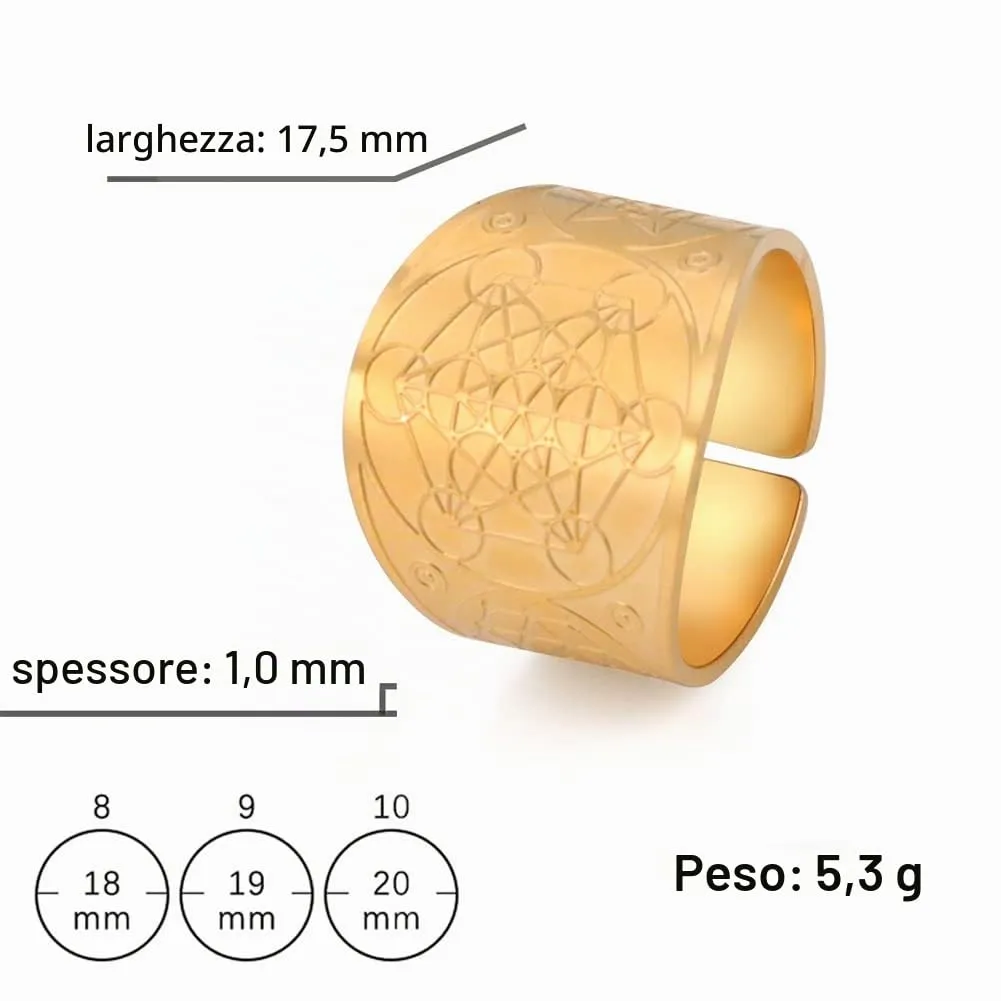 LIKGREAT Anello Cubo di Metatron in acciaio inossidabile - immagine 2