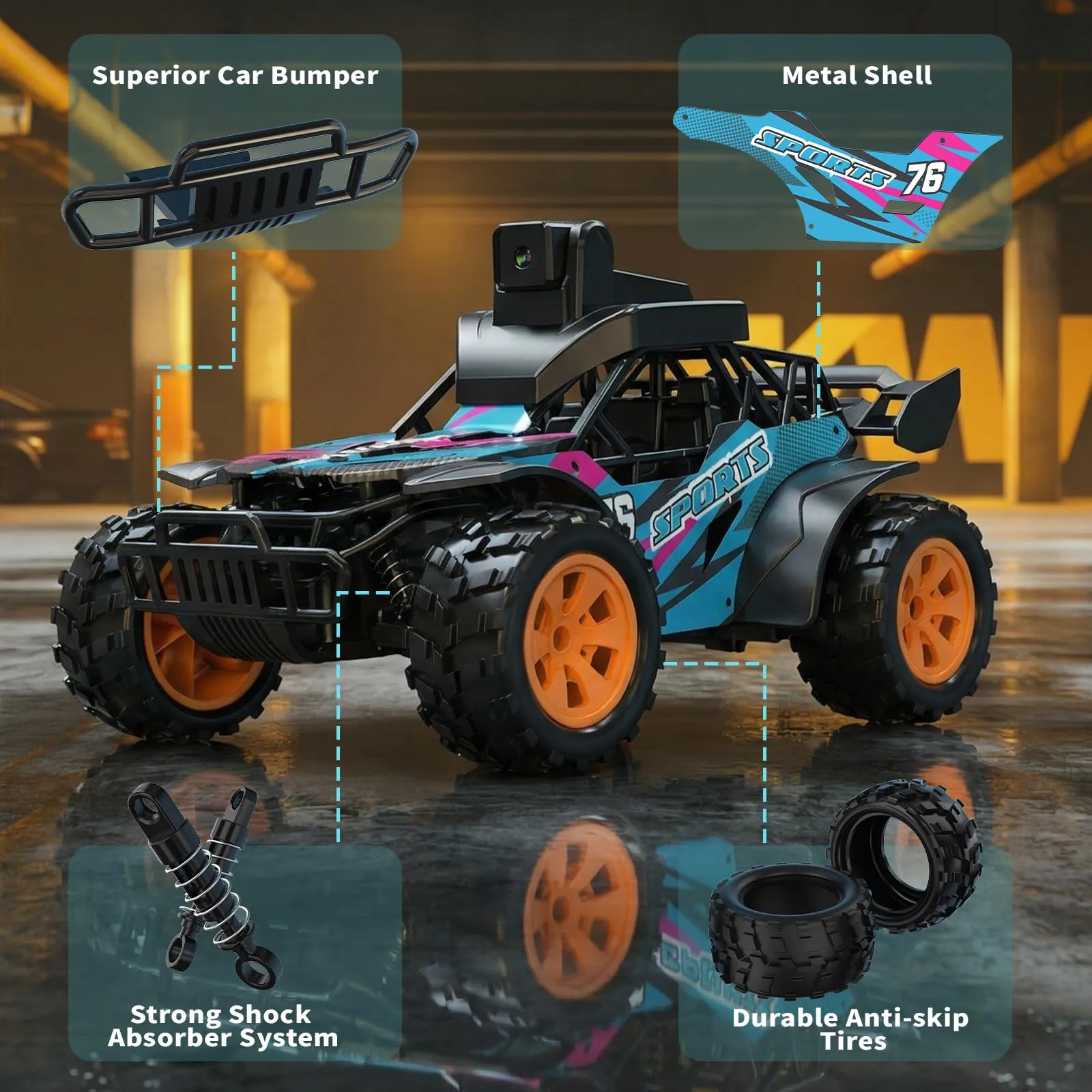 pisosorc Camion RC con Telecamera FPV HD - immagine 6