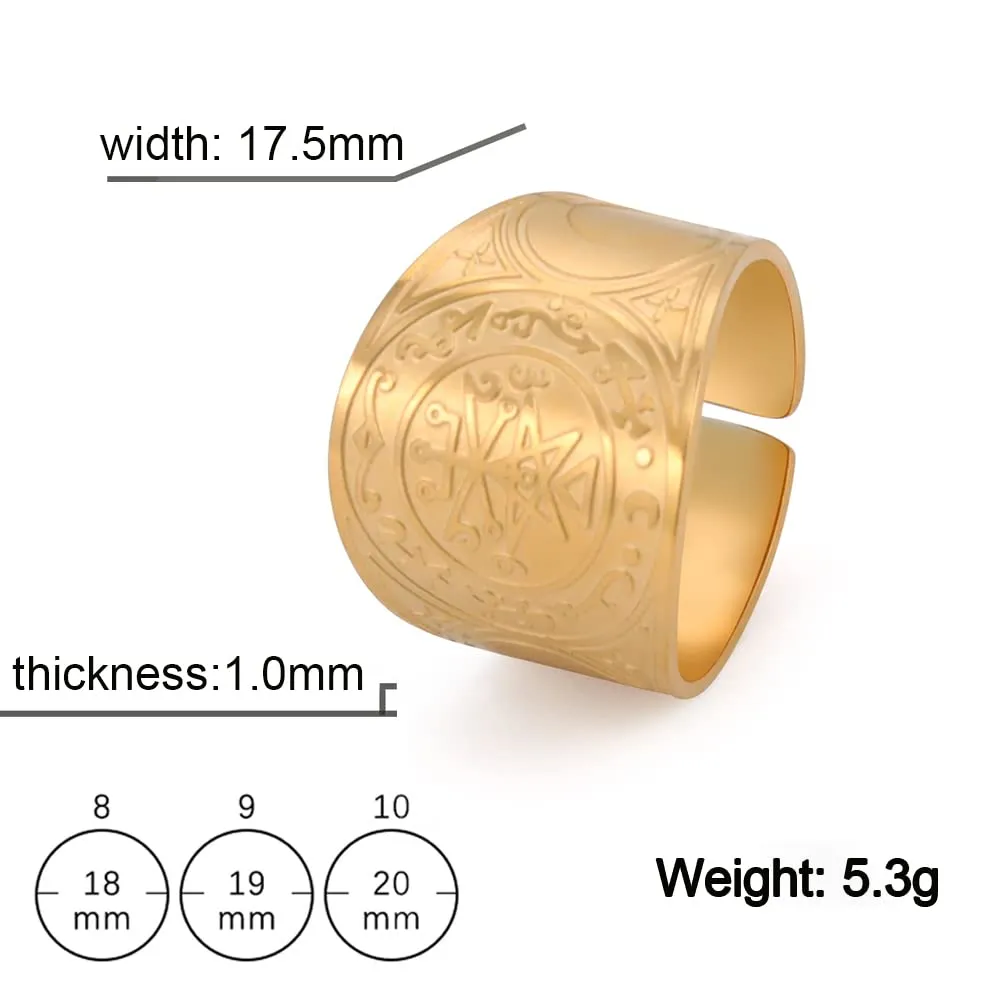 LIKGREAT Sigillo di Lilith Anello Talismano in Acciaio Inossidabile - immagine 2