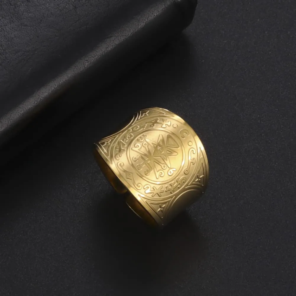 LIKGREAT Sigillo di Lilith Anello Talismano in Acciaio Inossidabile - immagine 7