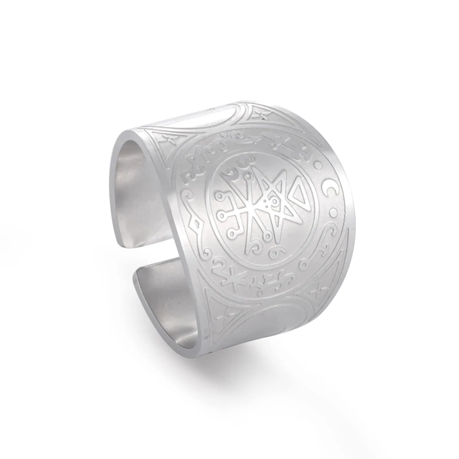 LIKGREAT Sigillo di Lilith Anello Talismano in Acciaio Inossidabile - immagine 1