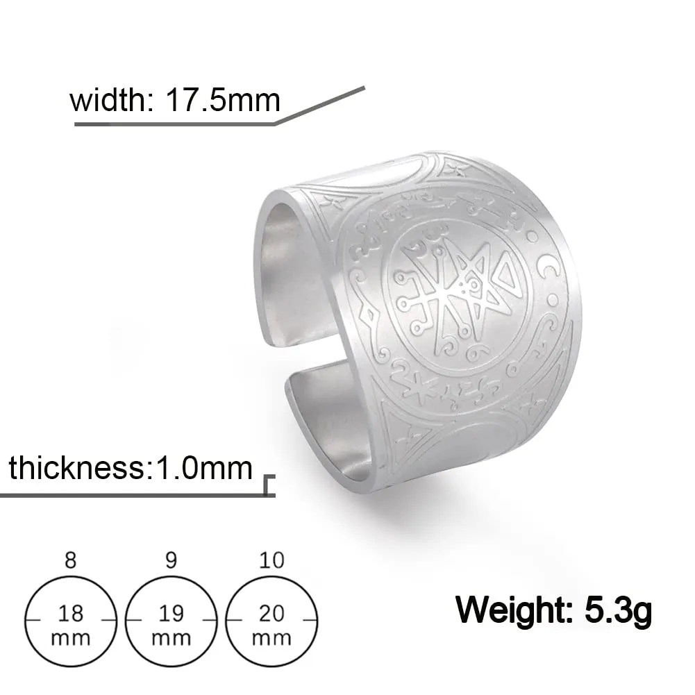 LIKGREAT Sigillo di Lilith Anello Talismano in Acciaio Inossidabile - immagine 2