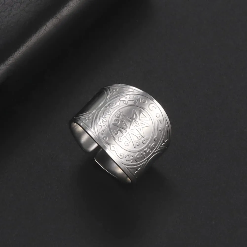 LIKGREAT Sigillo di Lilith Anello Talismano in Acciaio Inossidabile - immagine 7