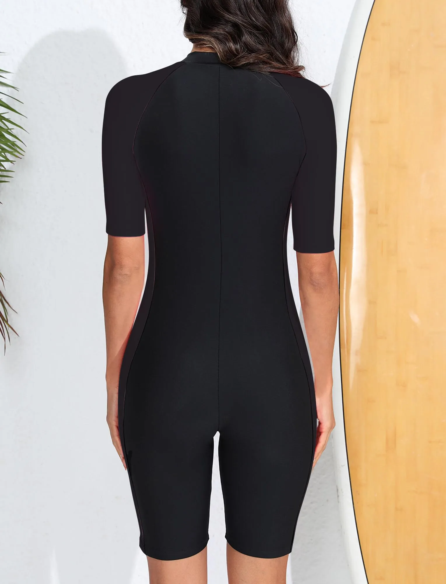 SEAUR Costume da bagno intero da donna con cerniera, rashguard, B3, L - immagine 3