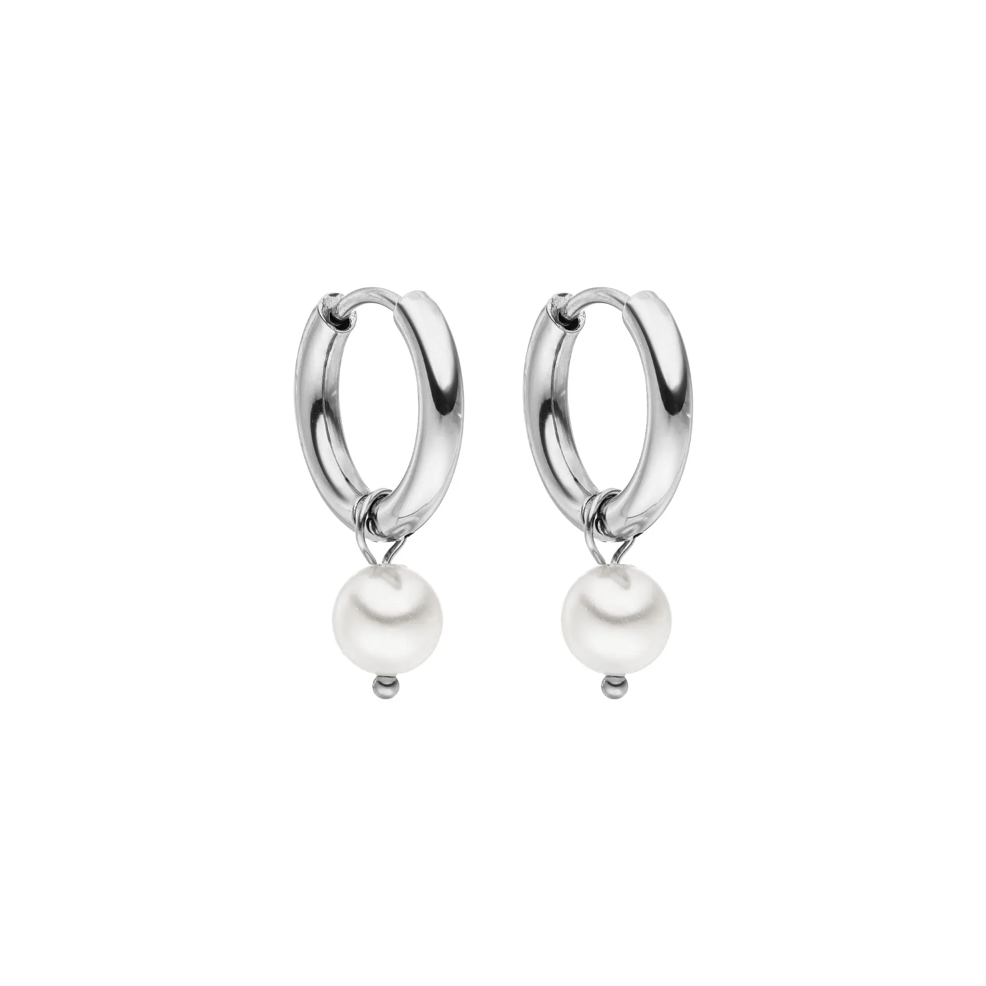 Purelei Orecchini Diligence in acciaio inossidabile con perla, Argento, 10 mm - immagine 1