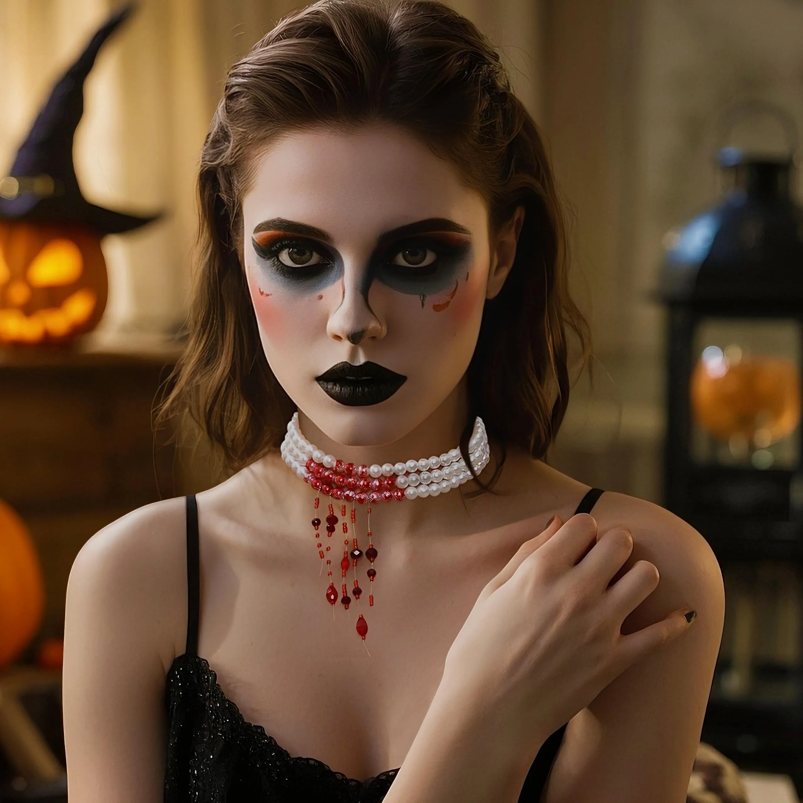 WEINIBAO Collana Perle Sangue per Halloween e Carnevale - immagine 5