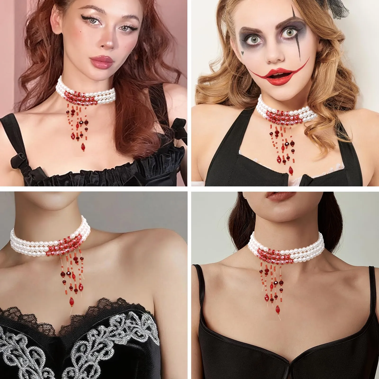 WEINIBAO Collana Perle Sangue per Halloween e Carnevale - immagine 7