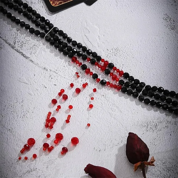 WEINIBAO Collana Perle Gocce di Sangue per Halloween e Carnevale - immagine 3