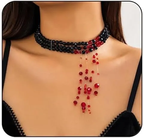 WEINIBAO Collana Perle Gocce di Sangue per Halloween e Carnevale - immagine 6