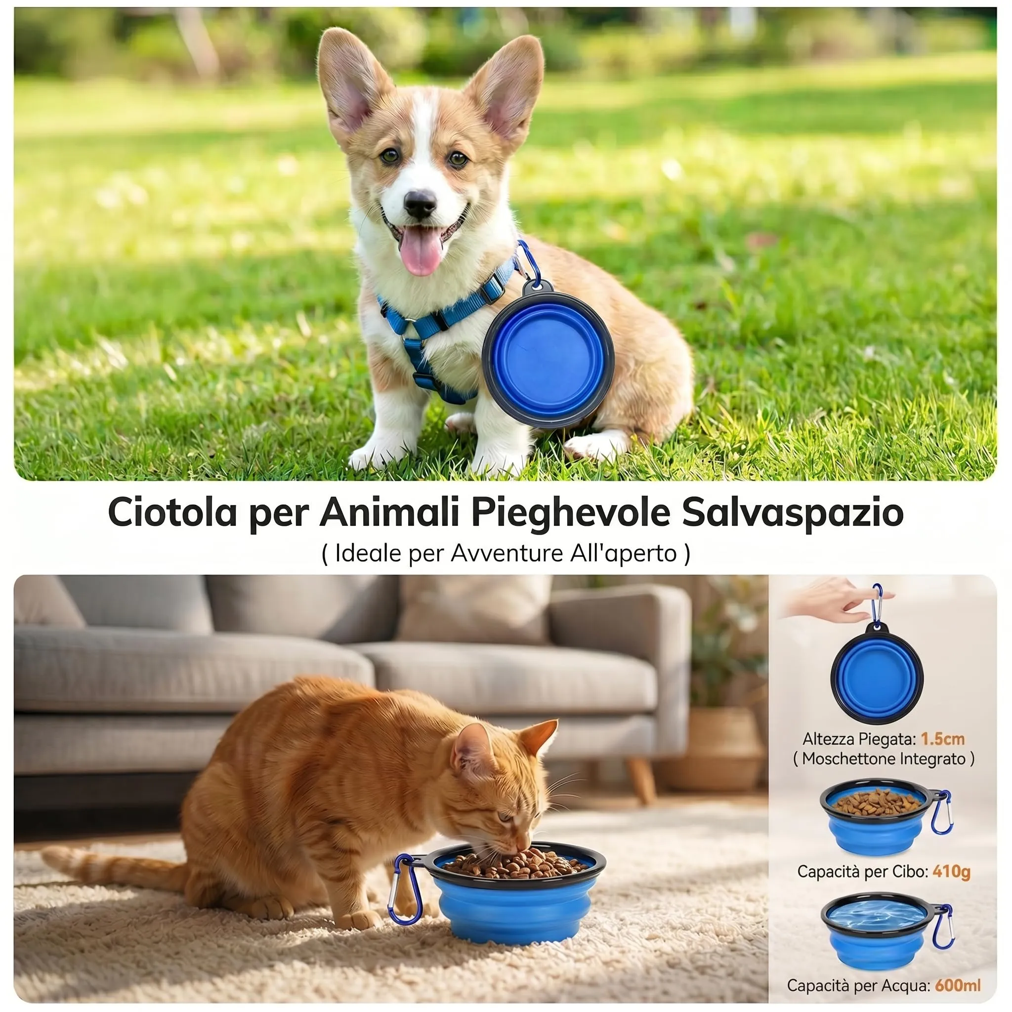 Morpilot Trasportino Gatto Espandibile Zaino per Cani e Gatti, Grigio L - immagine 7