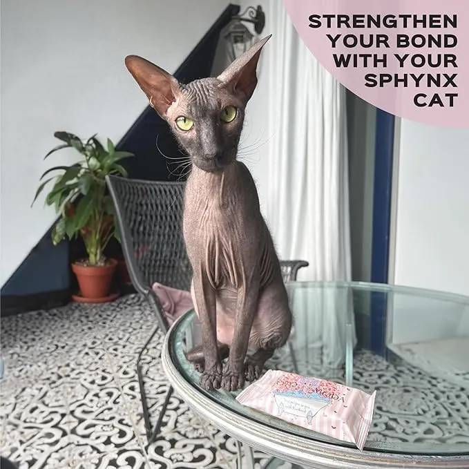 Kotomoda Salviette umidificate con pantenolo per gatto sfinge (24 confezioni / 360 pezzi) - immagine 6