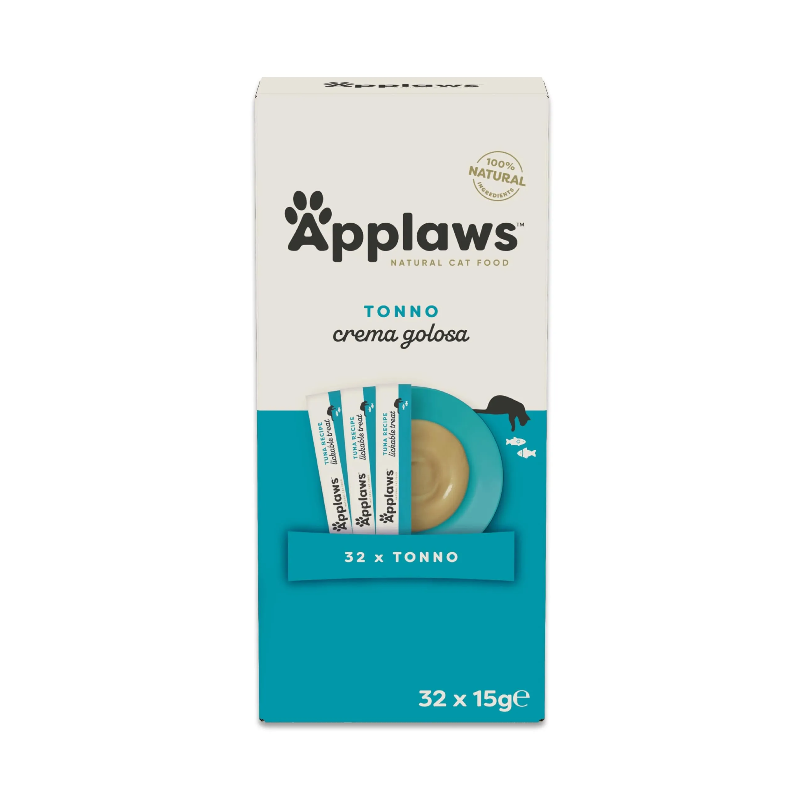 Applaws Snack Cremoso Lickable senza cereali al Tonno per gatti e gattini, 32 x 15g - immagine 1