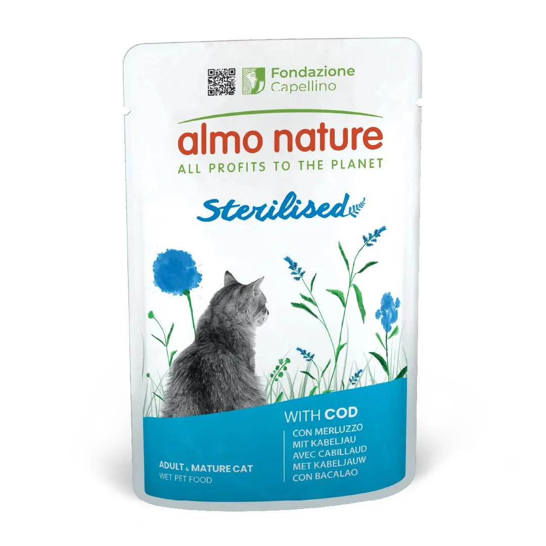 Almo Nature Functional Sterilised Wet Cat Food with Cod, 70g (Pack of 30) - immagine 1
