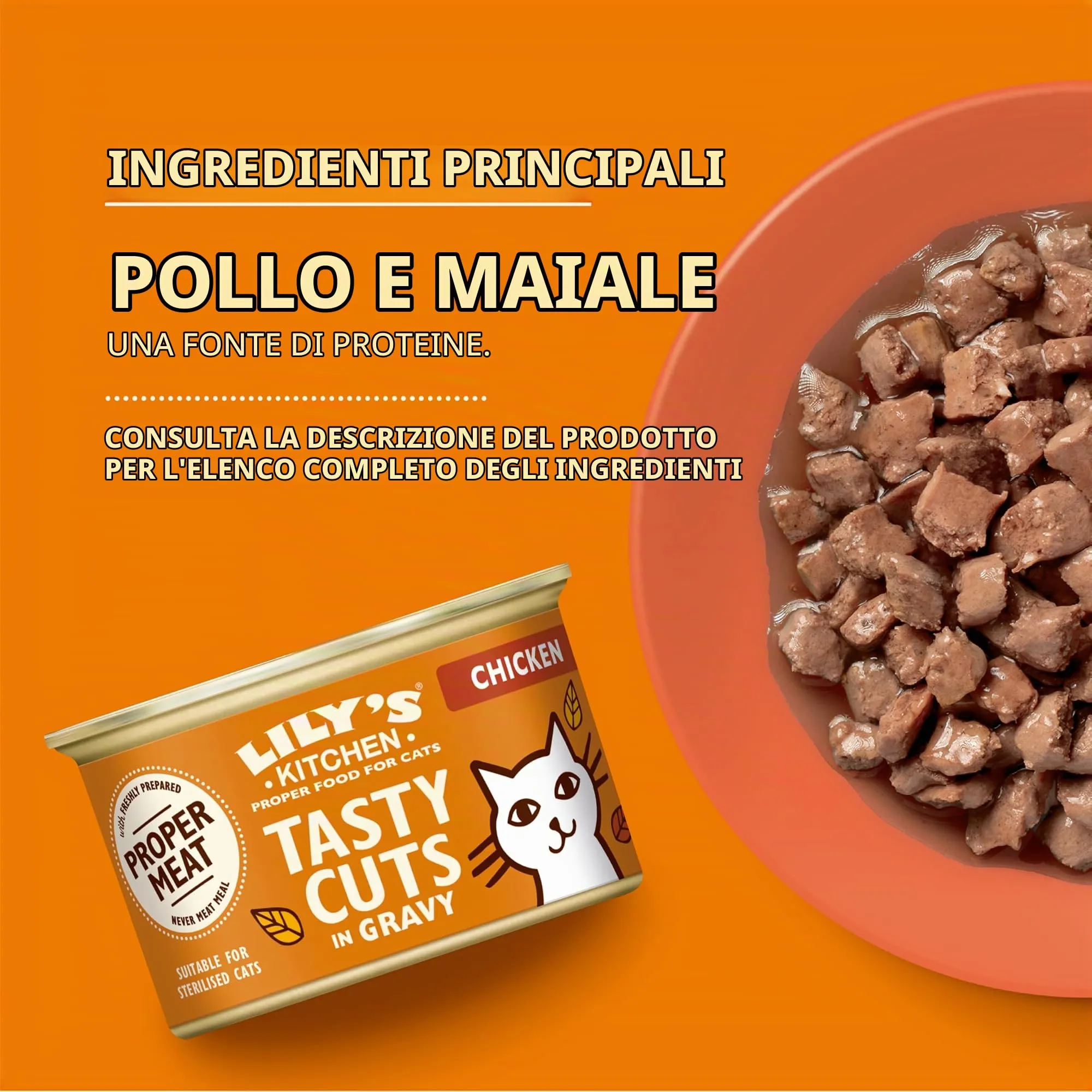 Lily's Kitchen Bocconcini Gustosi con Pollo per Gatti, Cibo Umido Naturale Senza Cereali (18 x 85 g) - immagine 3
