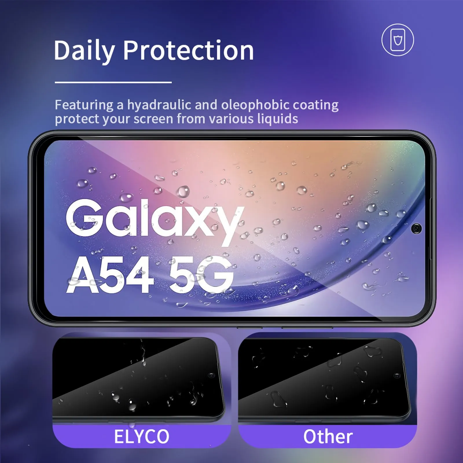 ELYCO Vetro Temperato Privacy per Samsung Galaxy A54 5G, 2 Pezzi - immagine 4