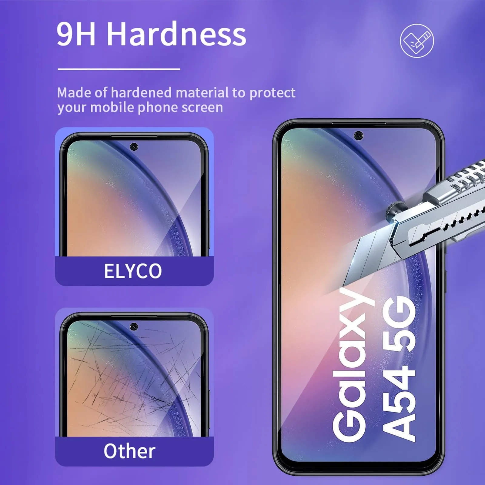 ELYCO Vetro Temperato Privacy per Samsung Galaxy A54 5G, 2 Pezzi - immagine 5