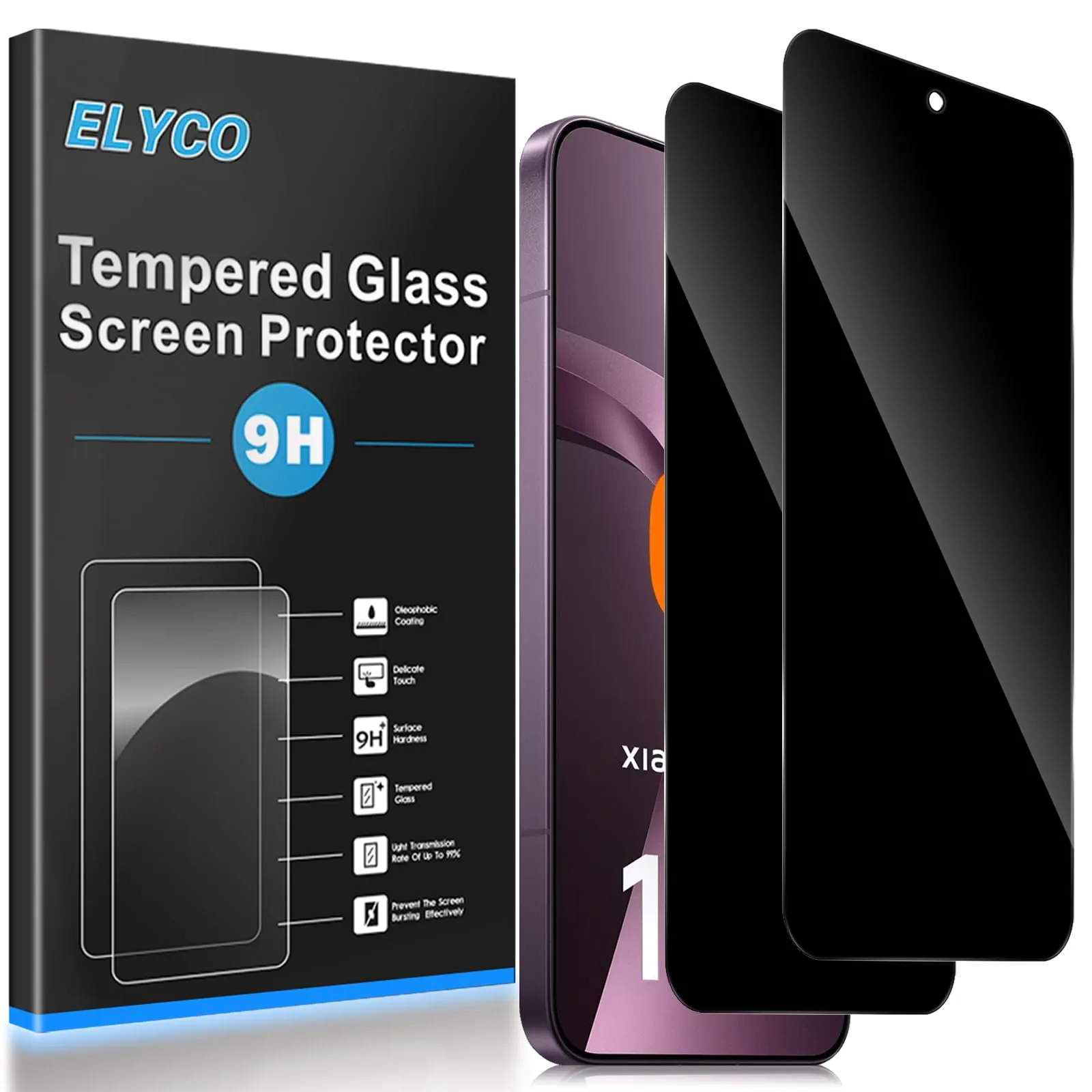 ELYCO Vetro Temperato Privacy per Xiaomi 17T Pro/15T Pro/15T, 2 Pezzi - immagine 1