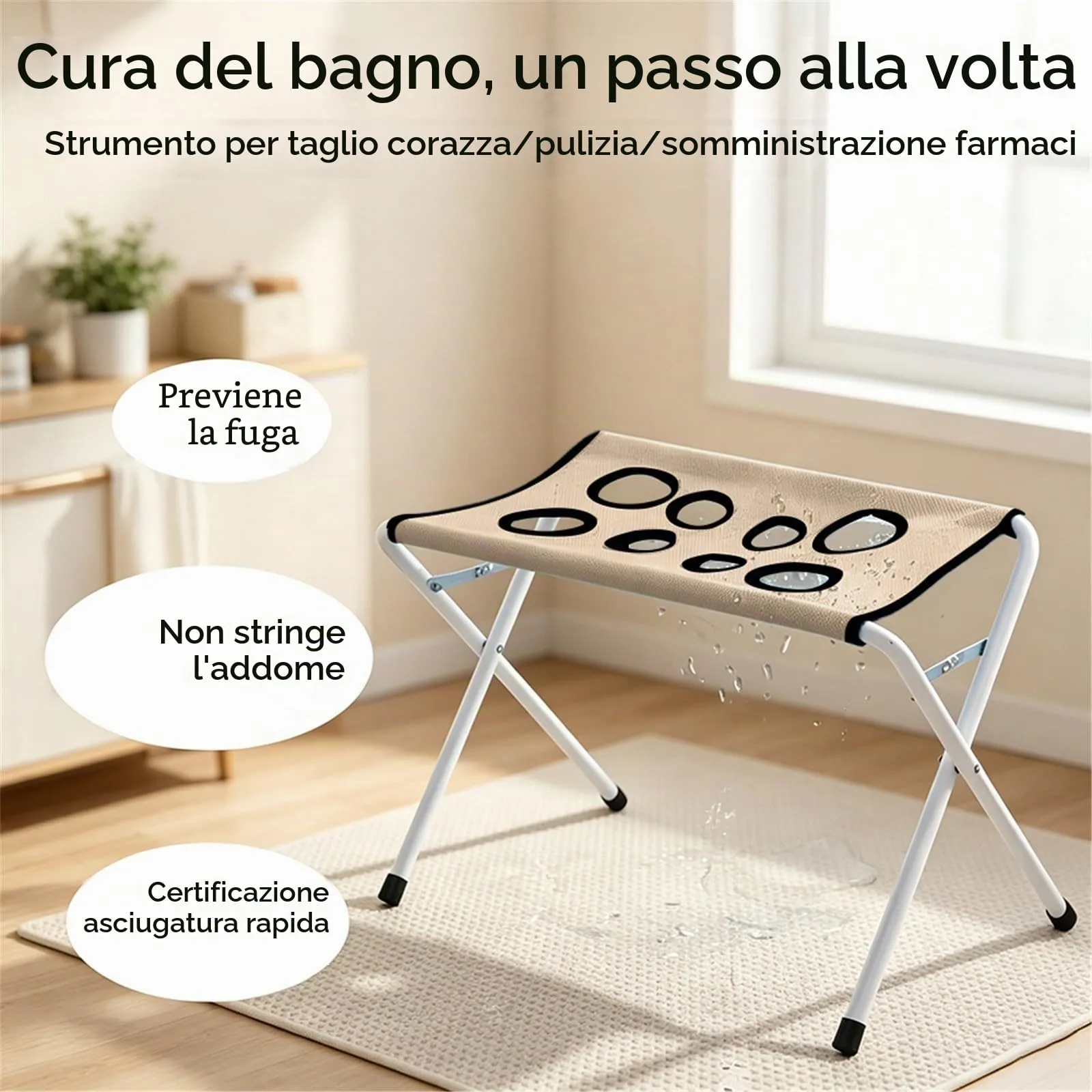 Tavolo da bagno per cani e gatti con amaca e supporto triangolare (B) - immagine 3
