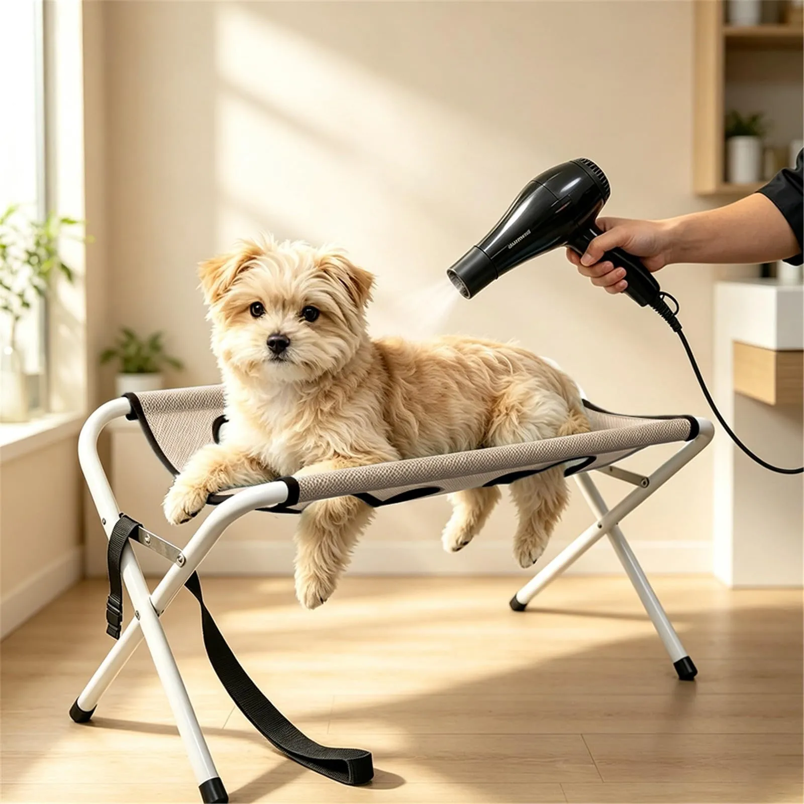 Tavolo da bagno per cani e gatti con amaca e supporto triangolare (B) - immagine 5