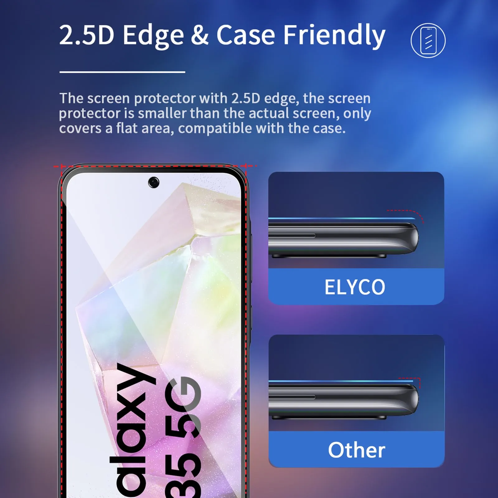 ELYCO Vetro Temperato Privacy per Samsung Galaxy A35/A55 5G, 2 Pezzi - immagine 7