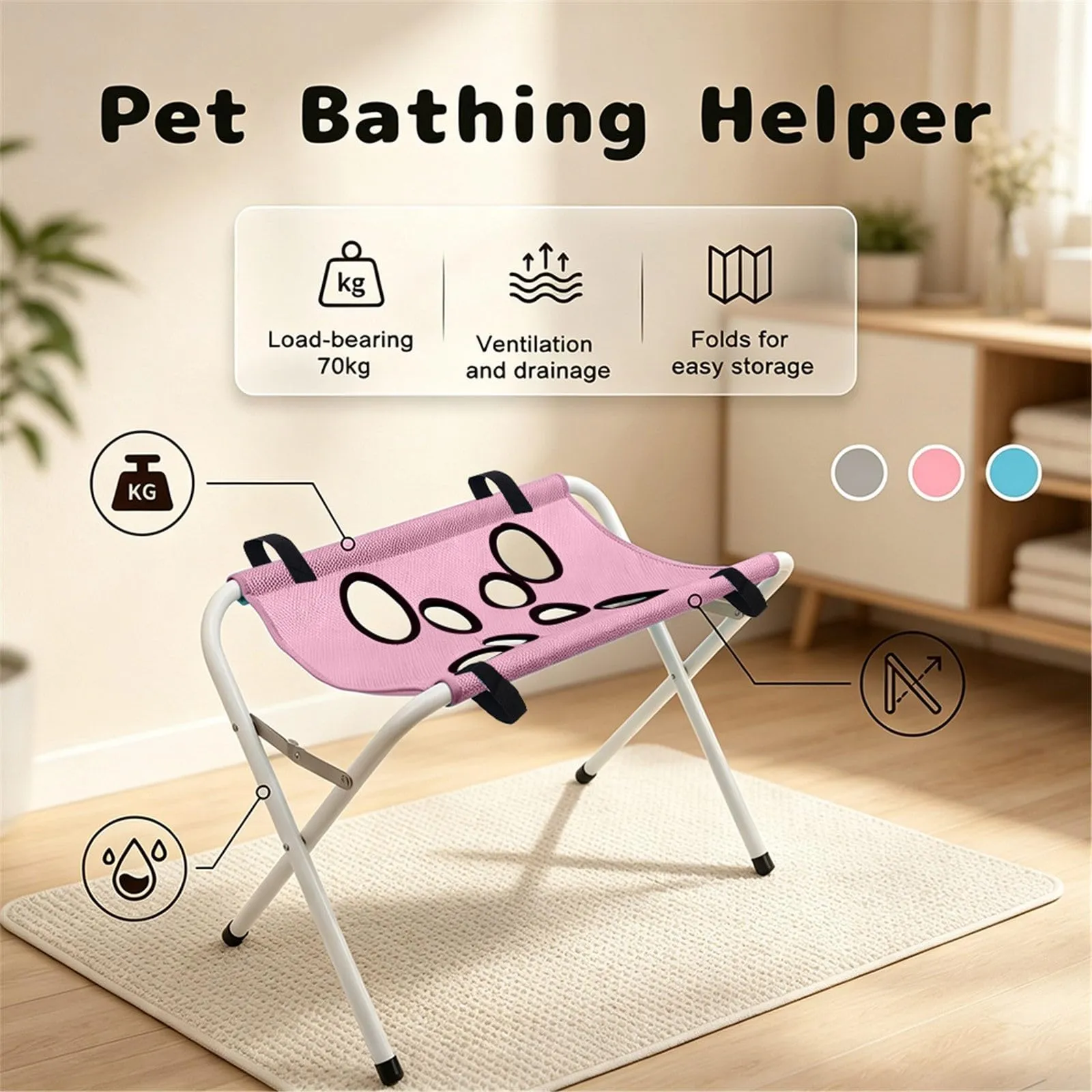 Tavolo da bagno e supporto per toelettatura cani e gatti - immagine 3