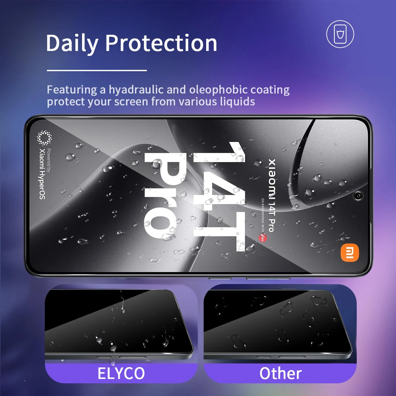 ELYCO Vetro Temperato Privacy per Xiaomi 14T, 14T Pro, POCO X7 Pro, 2 Pezzi - immagine 4