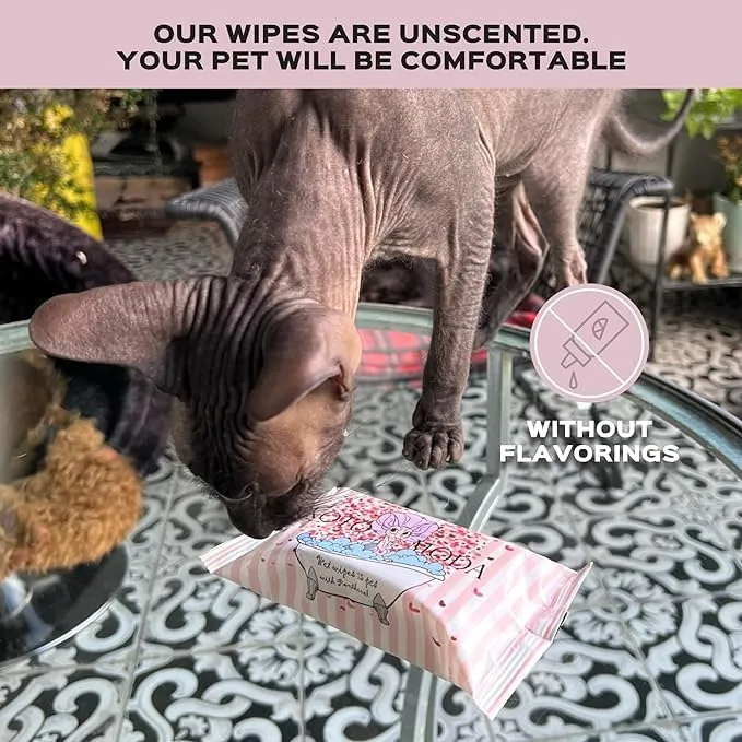 Kotomoda Salviette umidificate con pantenolo per gatti Sphynx e pelo corto, 3 confezioni da 45 pezzi - immagine 5