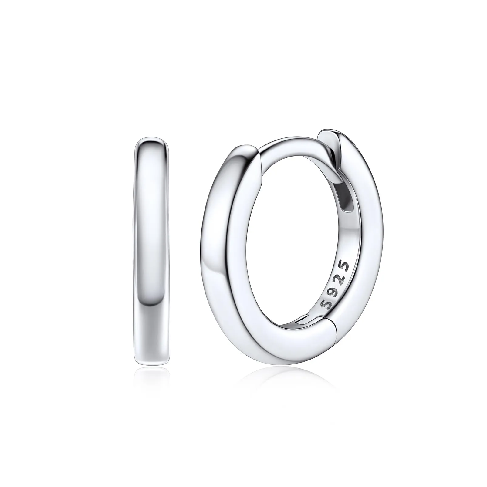 Silvora Orecchini a Cerchio in Argento 925, 8mm - immagine 1