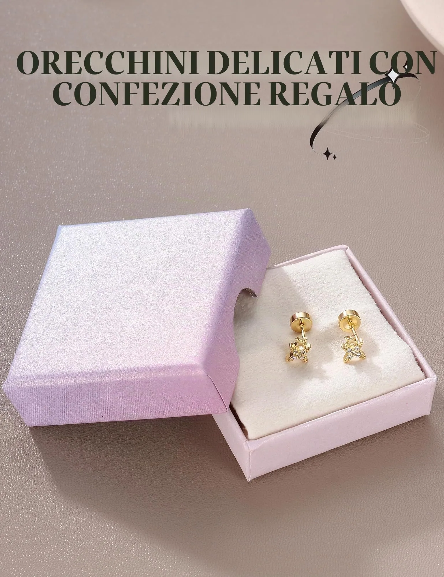 Adramata Orecchini in Argento 925 e Zirconia placcati in Oro Bianco per Donna e Bambina - immagine 5