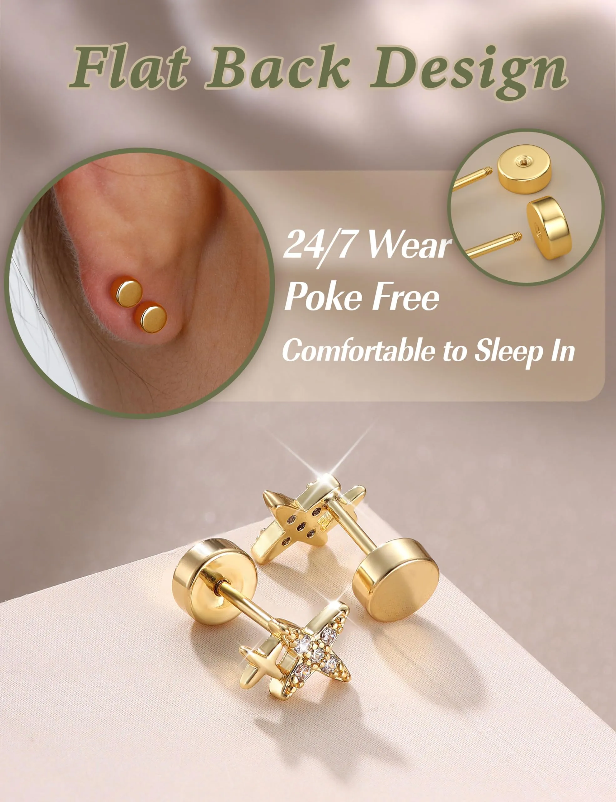 Adramata Orecchini in Argento 925 e Zirconia placcati in Oro Bianco per Donna e Bambina - immagine 6