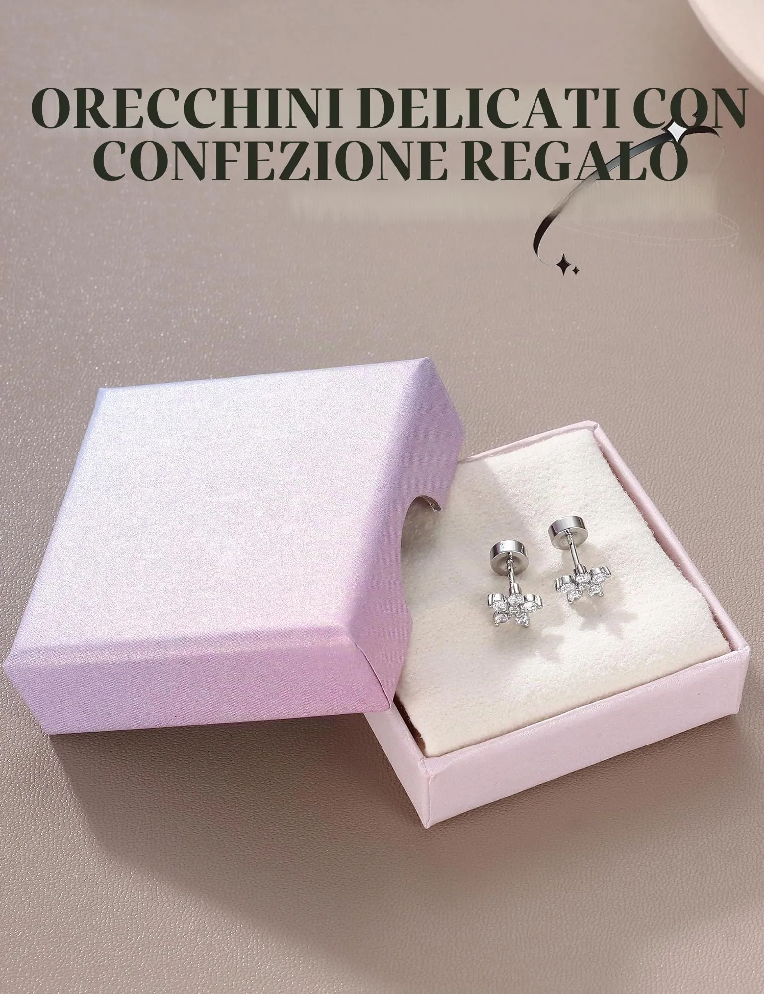 Adramata Orecchini in Argento 925 e Zirconia Placcati in Oro Bianco per Donna e Bambina - immagine 5