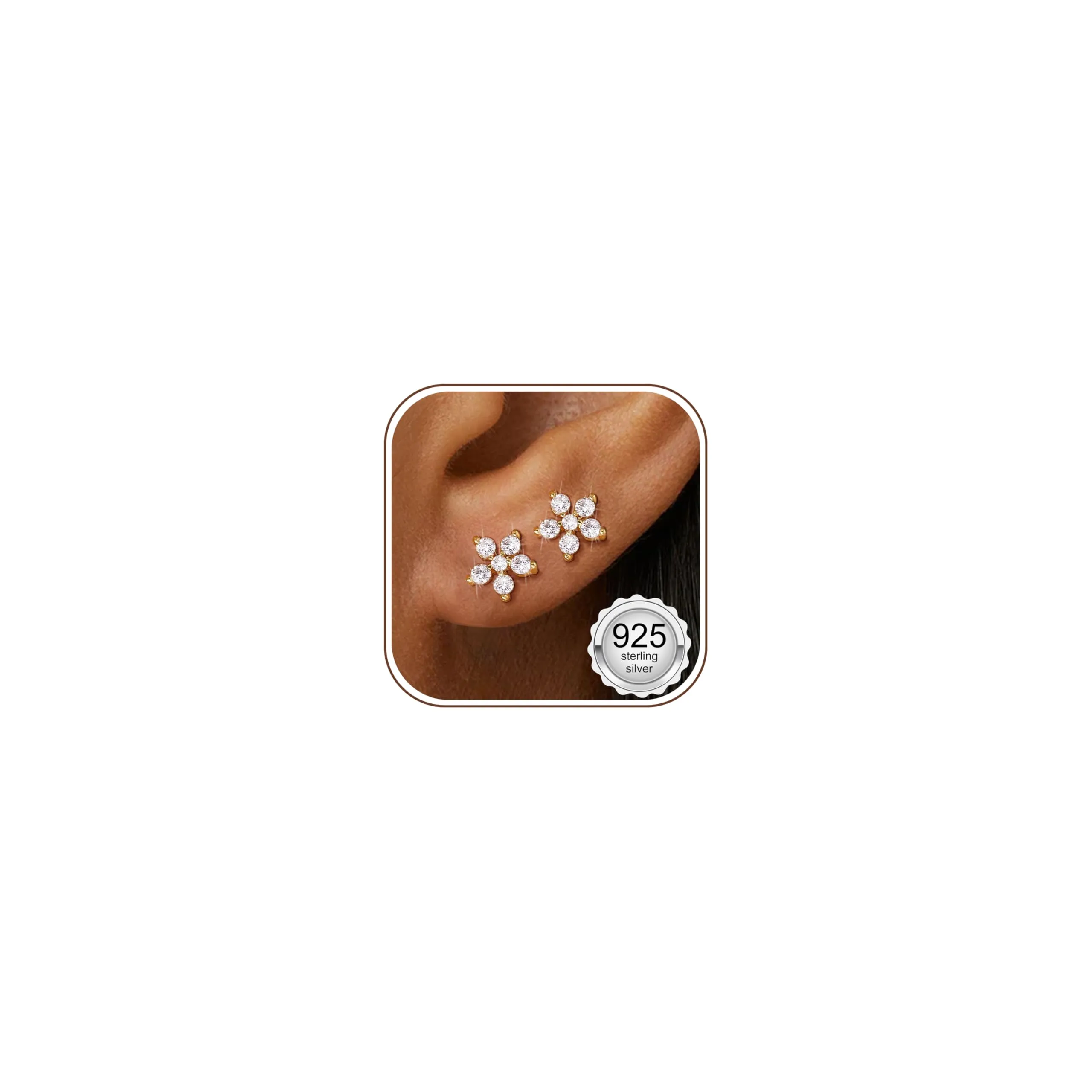 Adramata Orecchini in Argento 925 e Zirconia placcati in Oro Bianco per Donna e Bambina - immagine 1