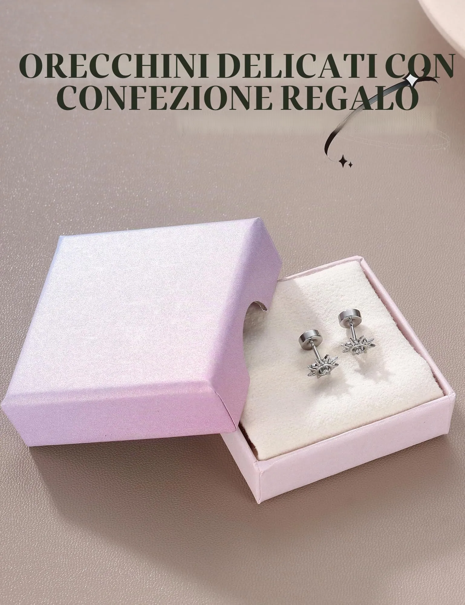 Adramata Orecchini in Argento Sterling 925 e Zirconia CZ, Placcati in Oro Bianco per Donna e Bambina - immagine 5