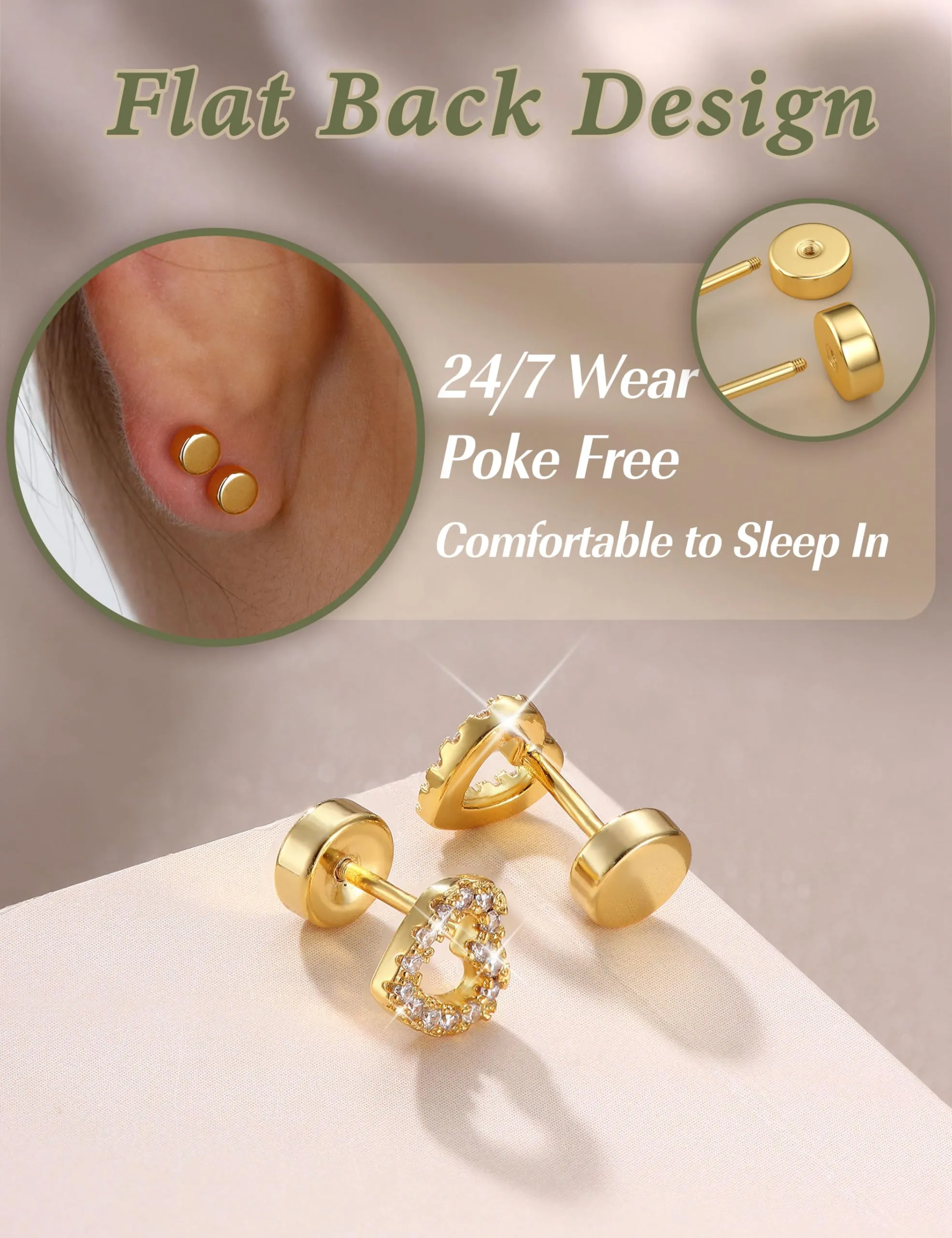 Adramata Orecchini in Argento 925 e Zirconia, Placcati in Oro Bianco per Donna e Bambina - immagine 6