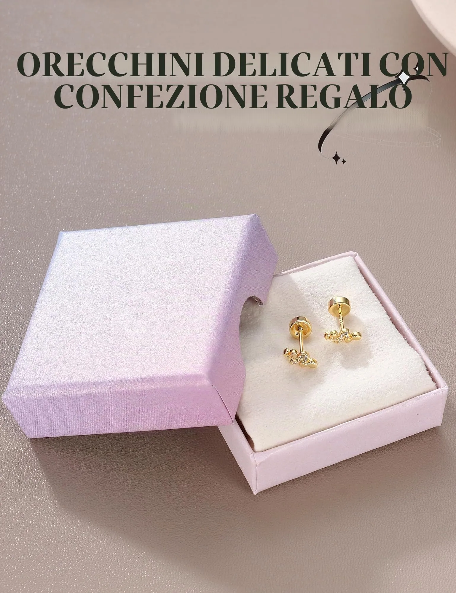 Adramata Orecchini in Argento 925 e Zirconi, Placcati in Oro Bianco, per Donna e Bambina - immagine 5