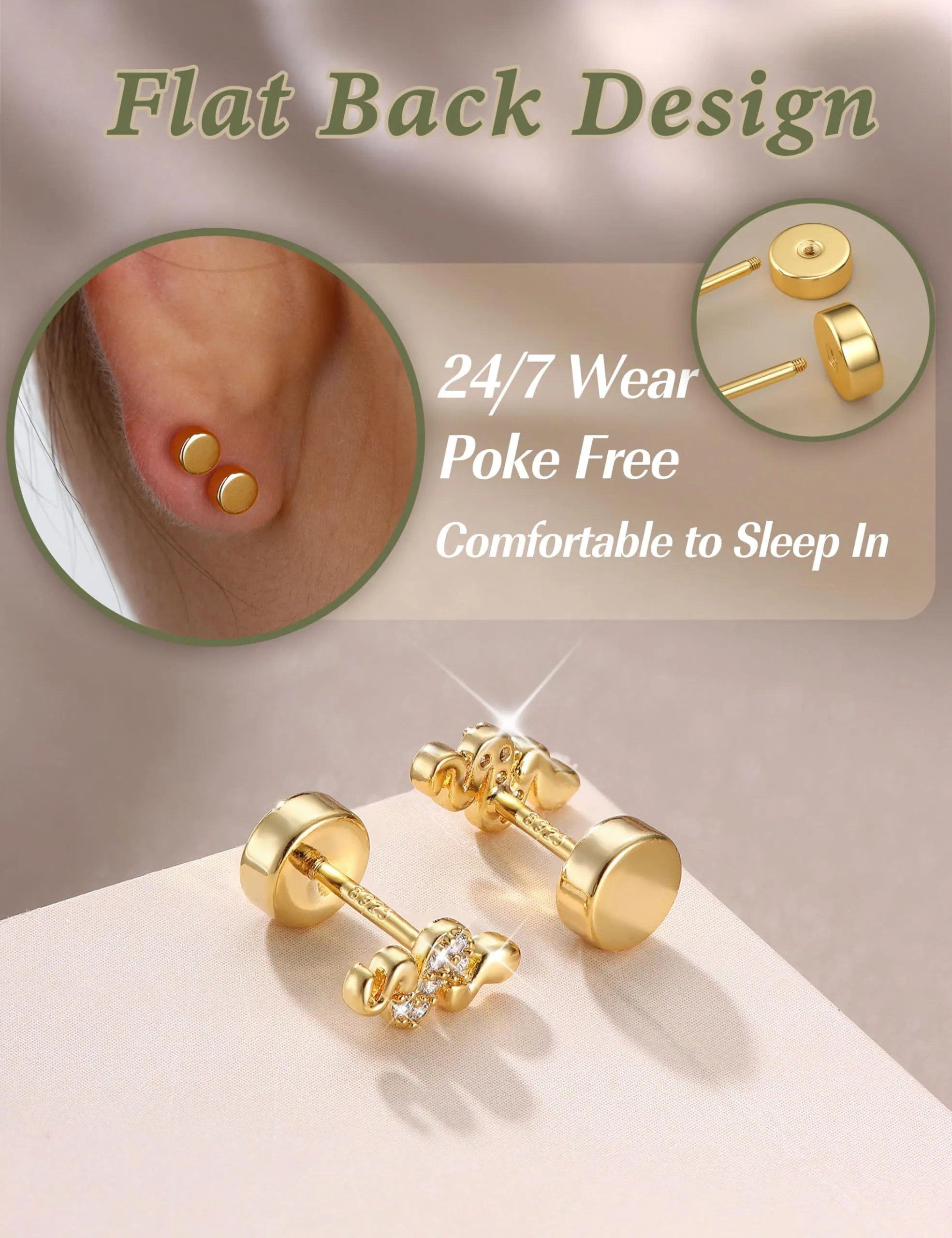 Adramata Orecchini in Argento 925 e Zirconi, Placcati in Oro Bianco, per Donna e Bambina - immagine 6