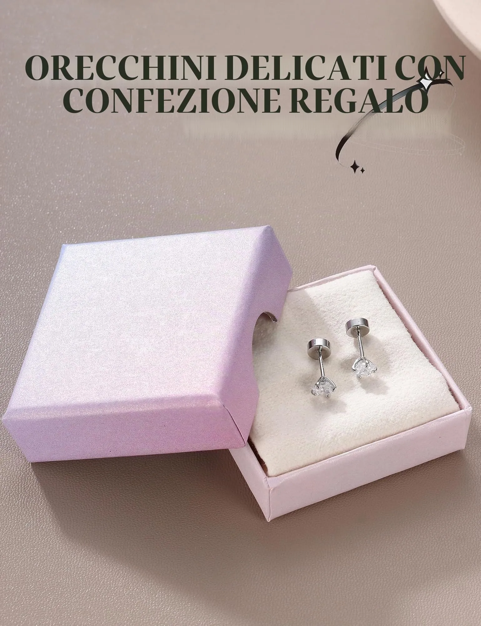 Adramata Orecchini in Argento 925 e CZ Placcati in Oro Bianco per Donna e Bambina - immagine 5