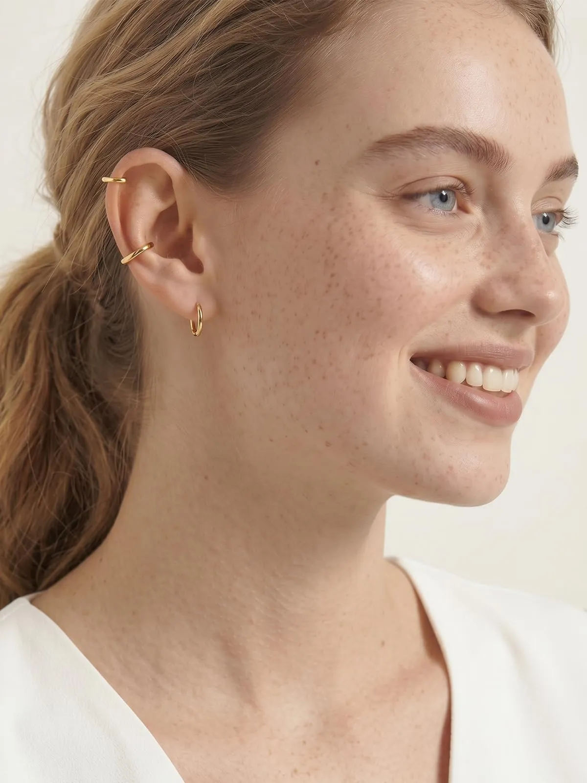 Silvora Orecchini a Cerchio in Argento 925 placcati Oro, 6mm - immagine 8